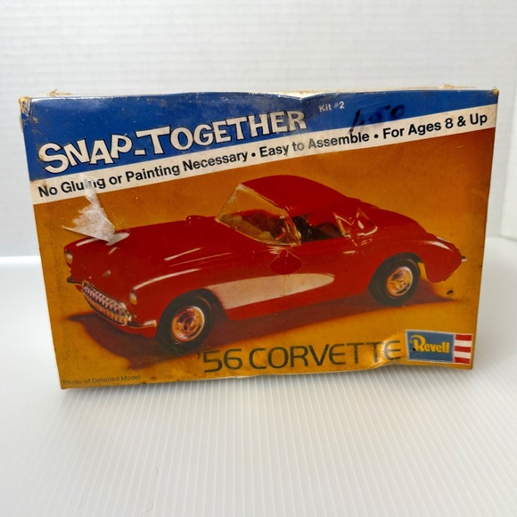 New Revell ‘56 Vette Snap Together Kit #2 Red Corvette 1/32 Scale H-1102 - Picture 1 of 4